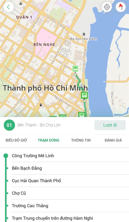 Phần mền BusMap giúp hành khách thuận tiện tra cứu tuyến xe - Ảnh: THẢO LÊ